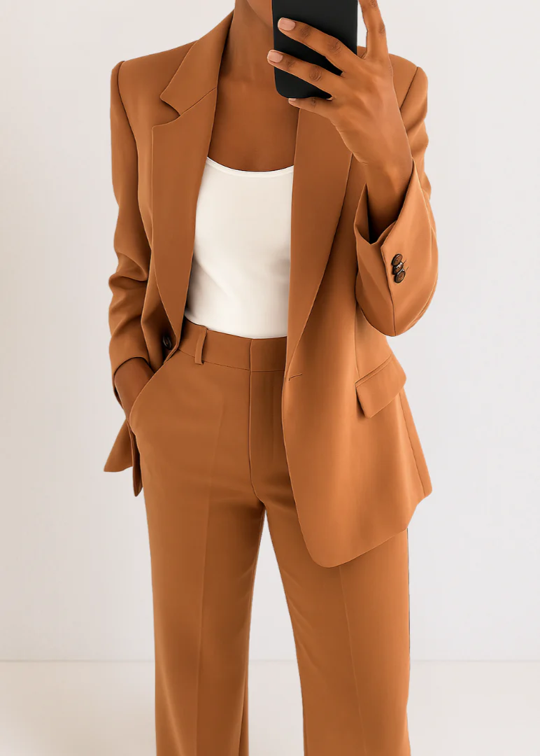 Women's Tailored Two-Piece Pantsuit Set with Blazer and Trousers - Image 6